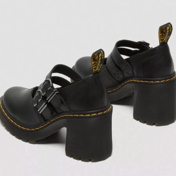 COPY - Dr. Martens EVIEE SENDAL LEATHER HEELED SHOES - Picture 3 of 12